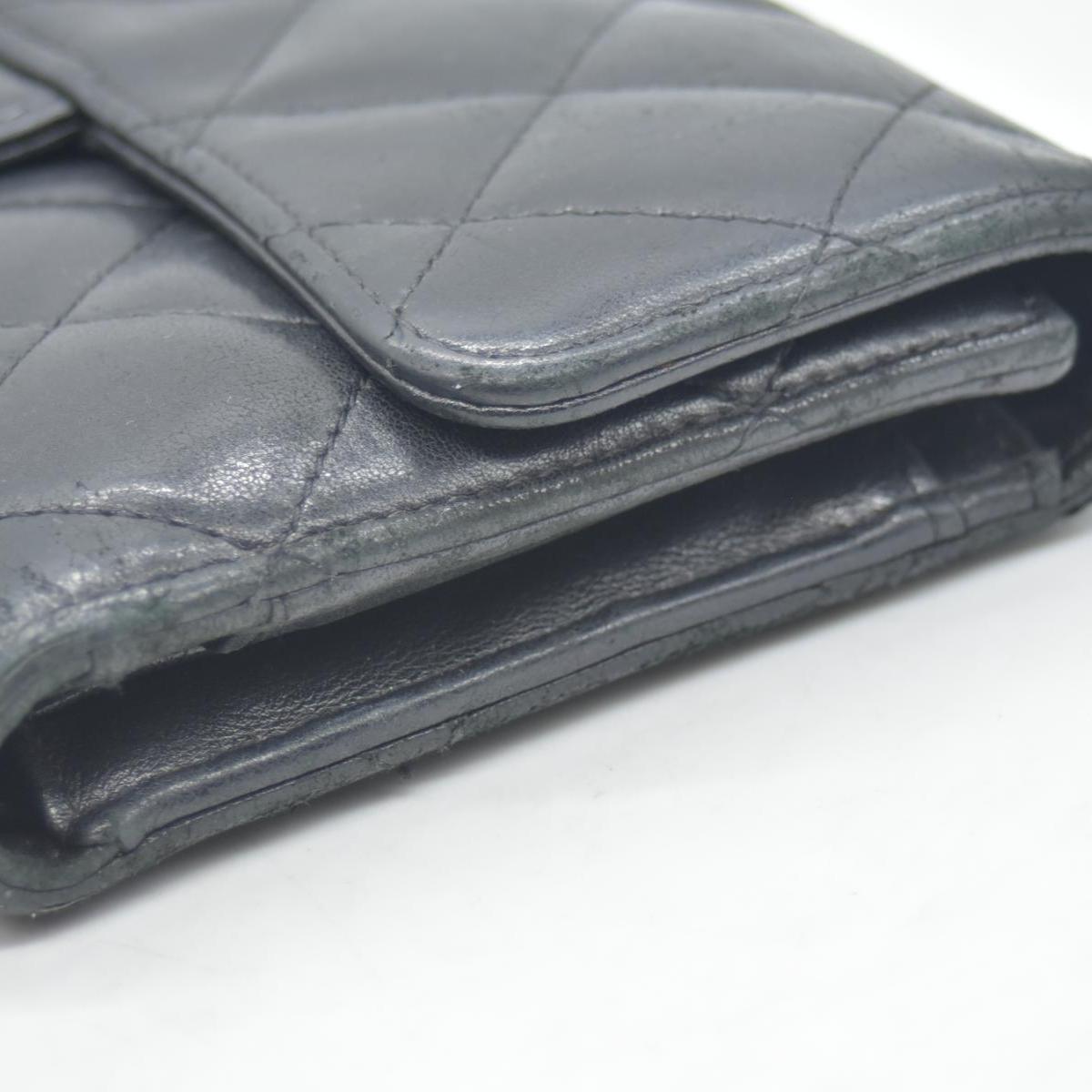 $1375 Chanel Lambskin Quilted Large Flap Wallet Black CONSIGNMENT