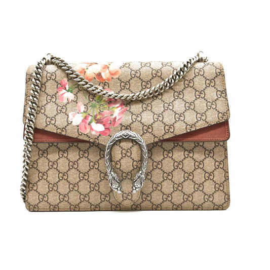 Gucci GG Supreme Monogram Blooms Medium Dionysus Shoulder Bag Beige Multicolor Dry Rose