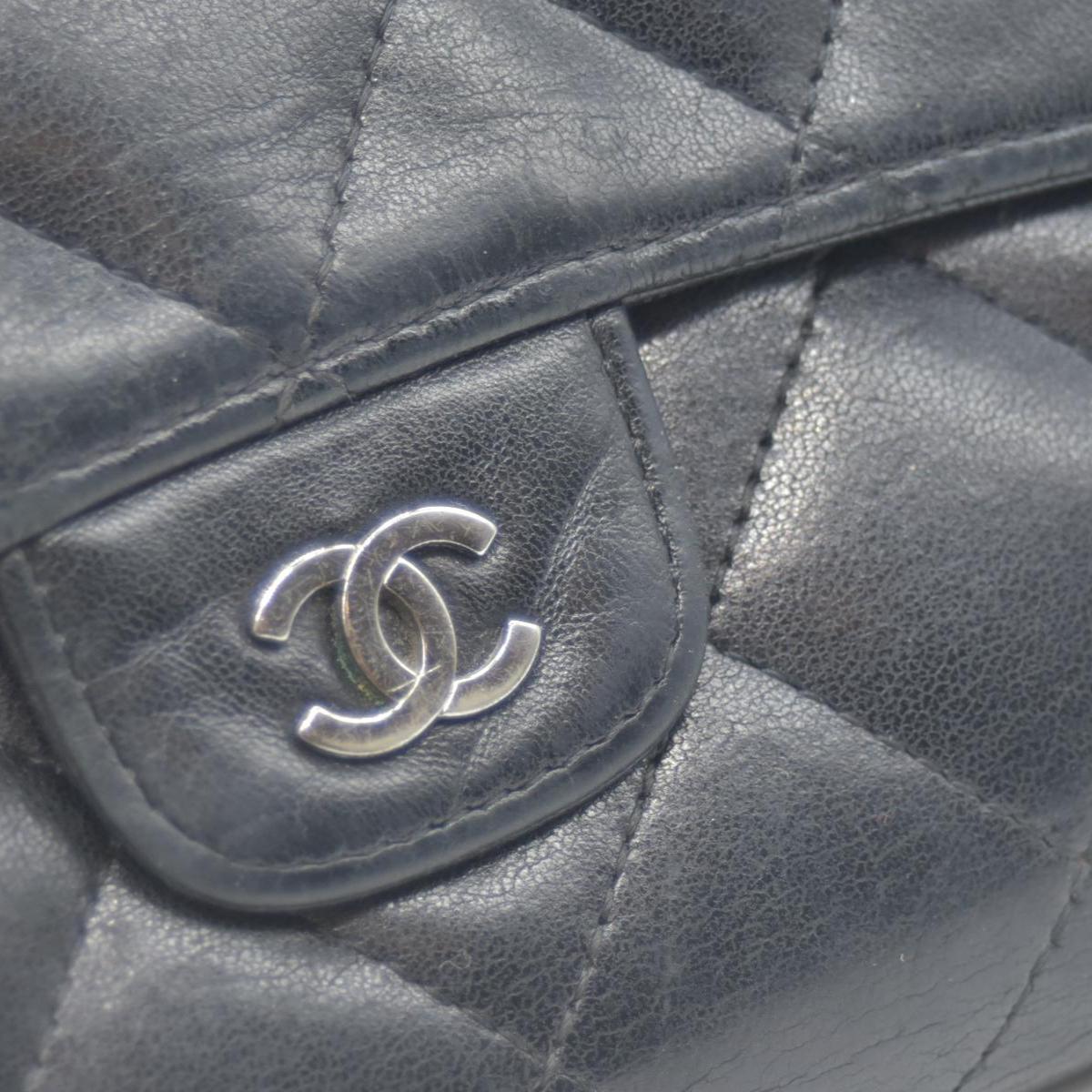 $1375 Chanel Lambskin Quilted Large Flap Wallet Black CONSIGNMENT