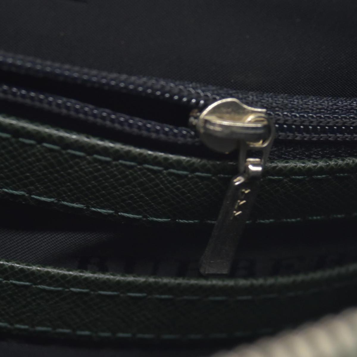 $650 Burberry Saffiano Leather Clutch Dark Green CONSIGNMENT