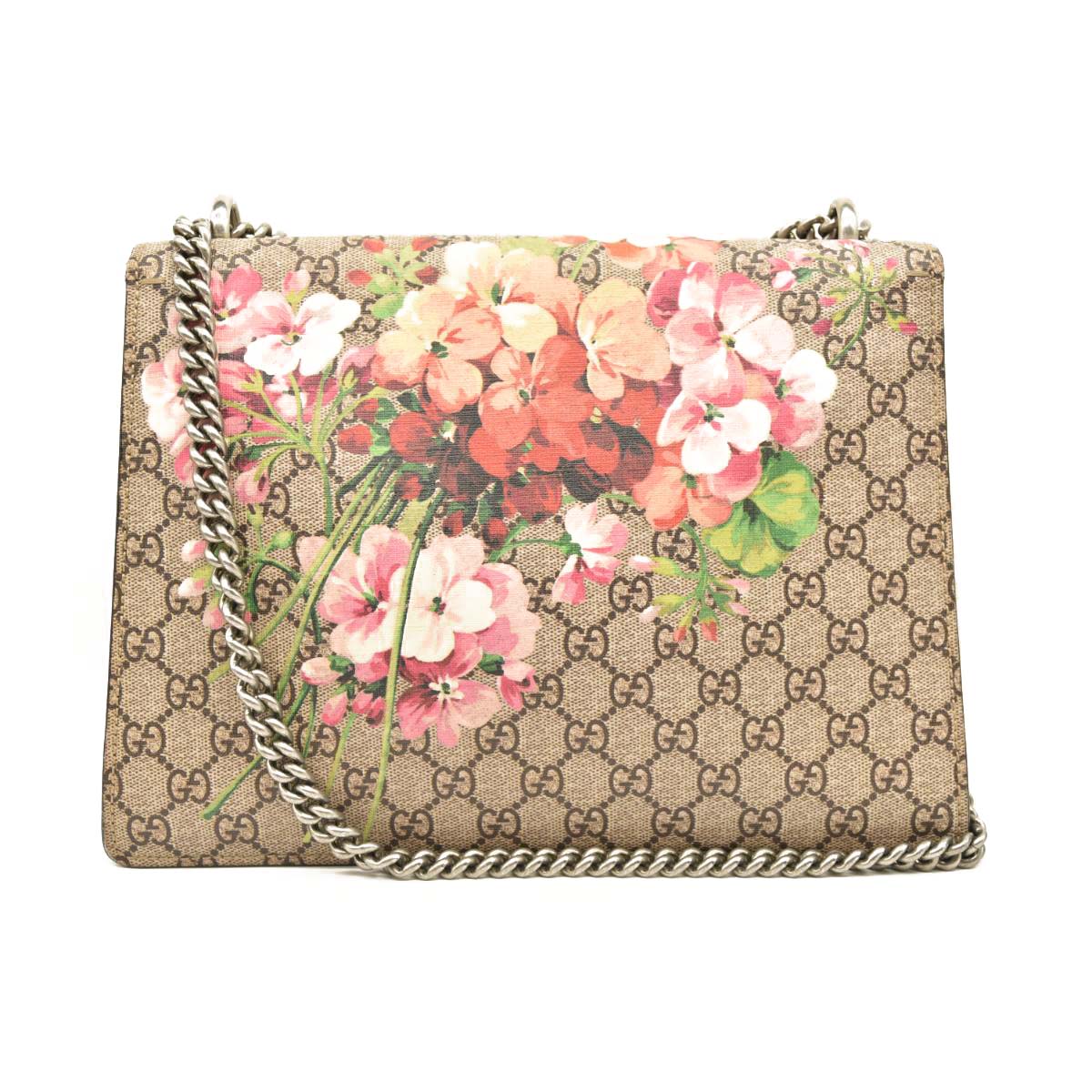 Gucci GG Supreme Monogram Blooms Medium Dionysus Shoulder Bag Beige Multicolor Dry Rose