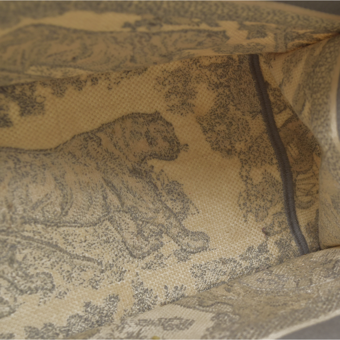 $3350 CHRISTIAN DIOR Canvas Embroidered Medium Dioriviera Toile De Jouy Book Tote Gray CONSIGNMENT