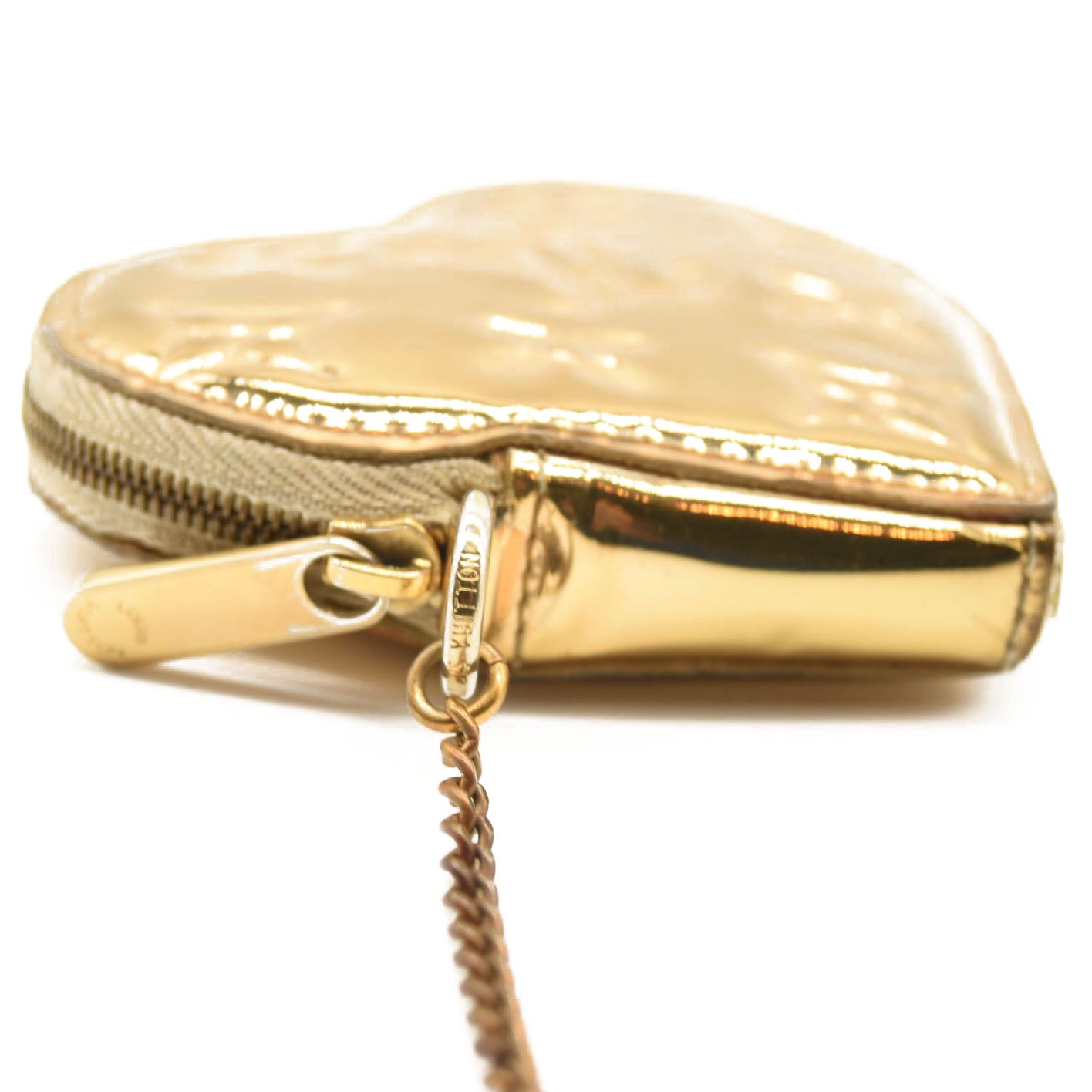 LOUIS VUITTON Monogram Miroir Heart Coin Purse Gold