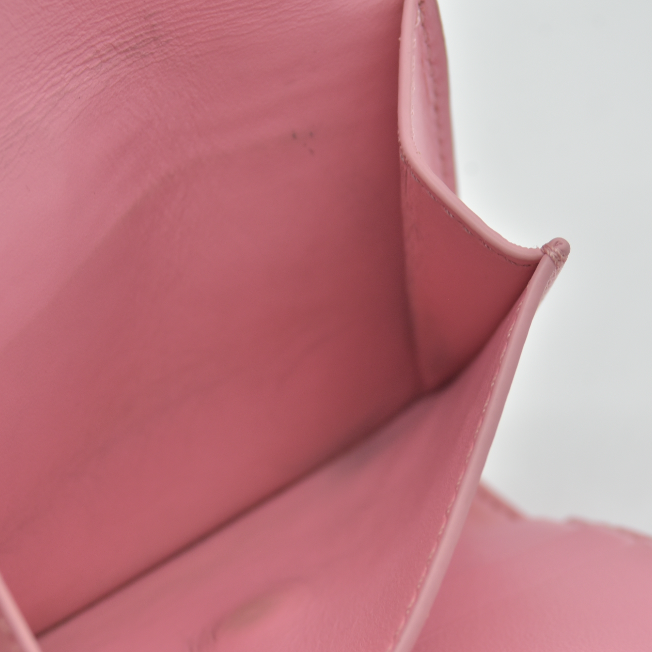 $690 Celine Shiny Calfskin Small Triomphe Wallet Pink
