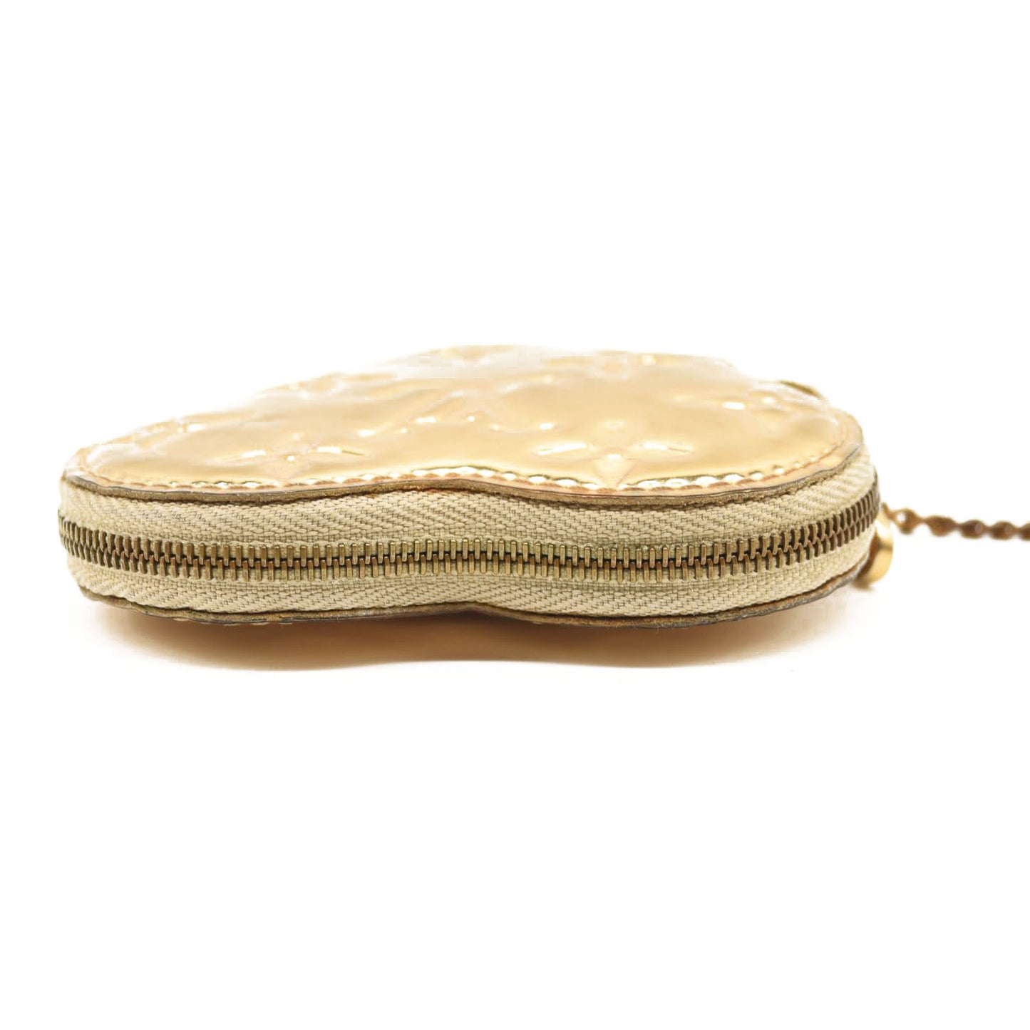 LOUIS VUITTON Monogram Miroir Heart Coin Purse Gold