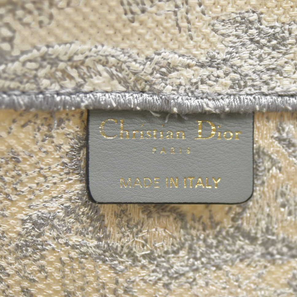 $3350 CHRISTIAN DIOR Canvas Embroidered Medium Dioriviera Toile De Jouy Book Tote Gray CONSIGNMENT