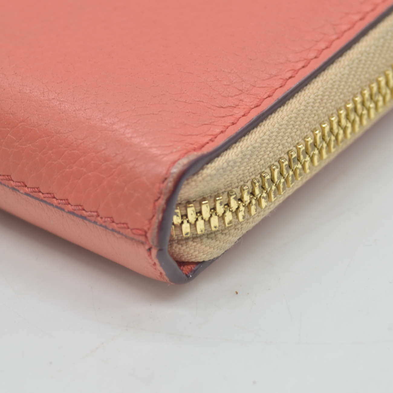 $690 2016 Chloe Baylee Leather Zip Around Long Wallet Purse Pink