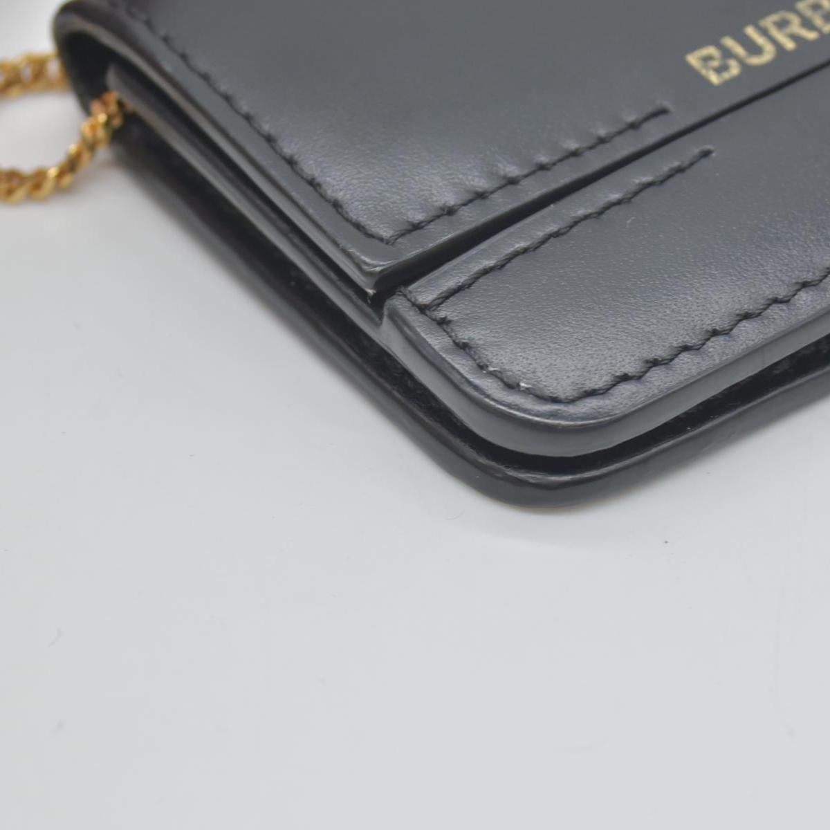 Burberry Calfskin Mini Jody Chain Card Case Black CONSIGNMENT