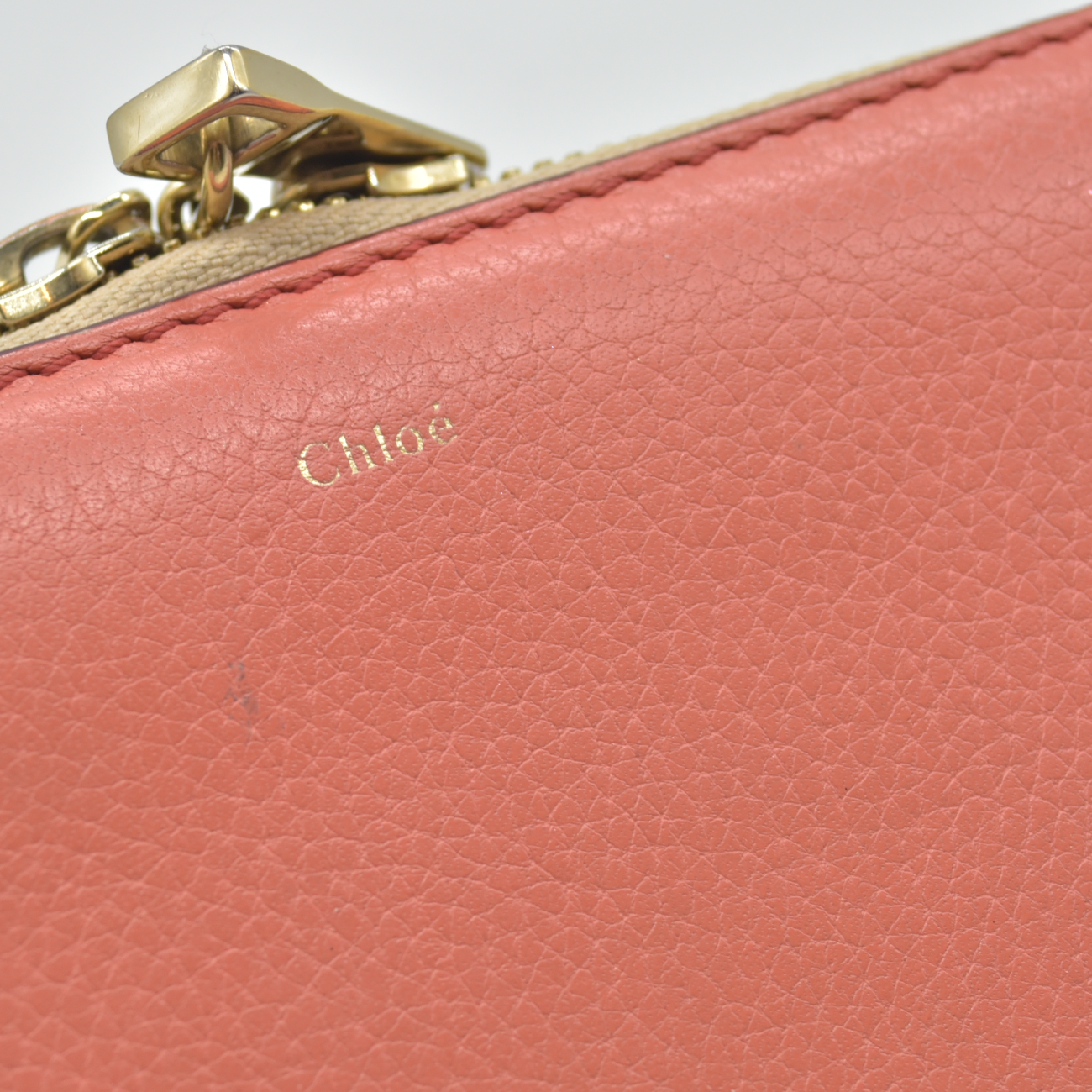 $690 2016 Chloe Baylee Leather Zip Around Long Wallet Purse Pink