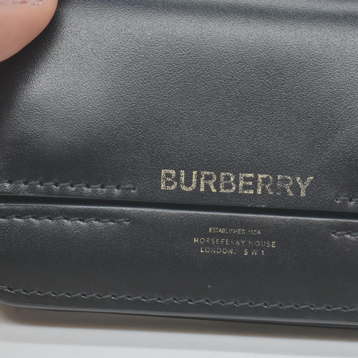 Burberry Calfskin Mini Jody Chain Card Case Black CONSIGNMENT