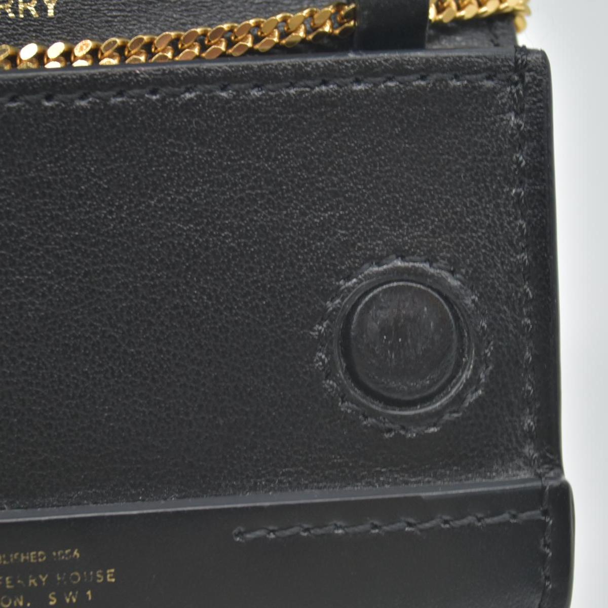 Burberry Calfskin Mini Jody Chain Card Case Black CONSIGNMENT