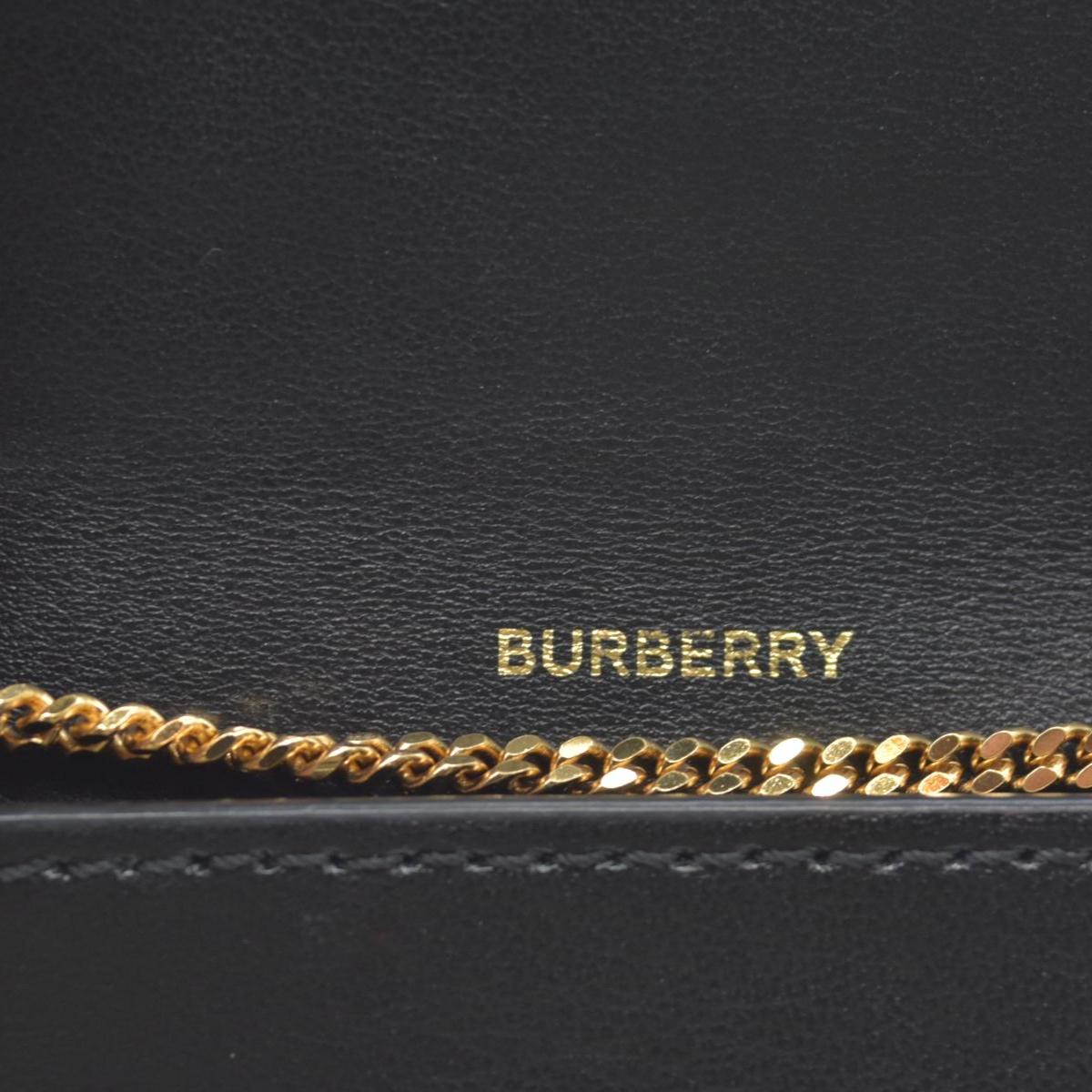 Burberry Calfskin Mini Jody Chain Card Case Black CONSIGNMENT