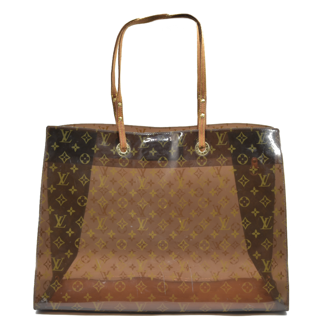 AUCTION $3500 Louis Vuitton  Vinyl Monogram Ambre Sac Cabas GM