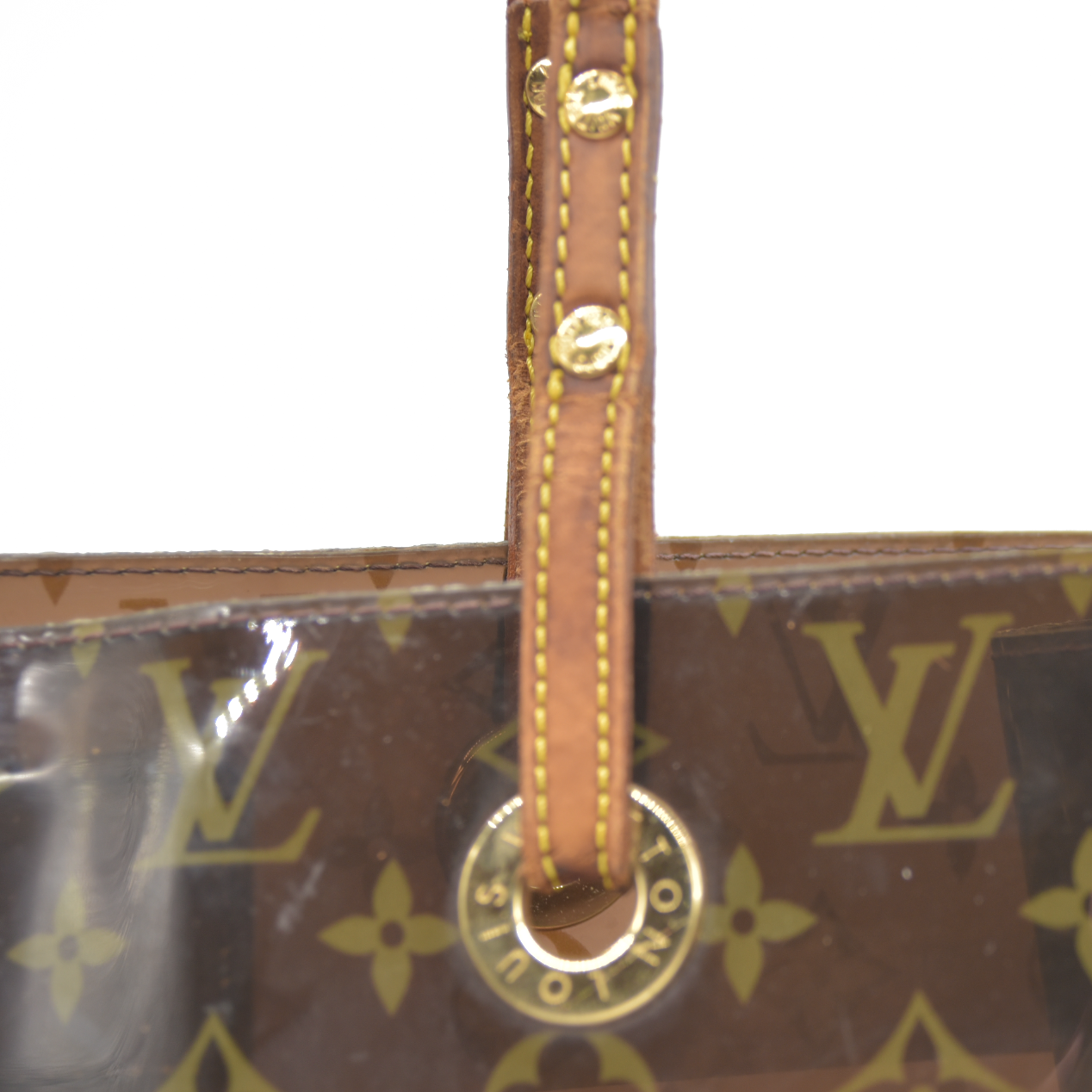 AUCTION $3500 Louis Vuitton  Vinyl Monogram Ambre Sac Cabas GM