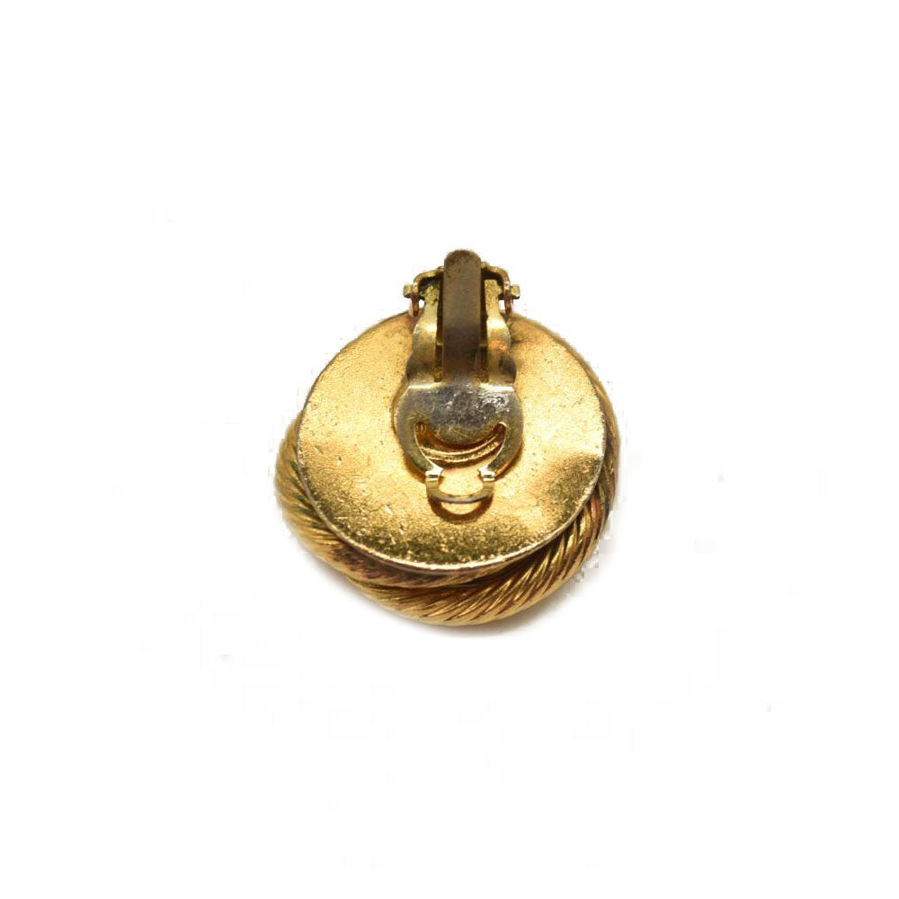 CHANEL Clip-on Earring Gold Tone CC