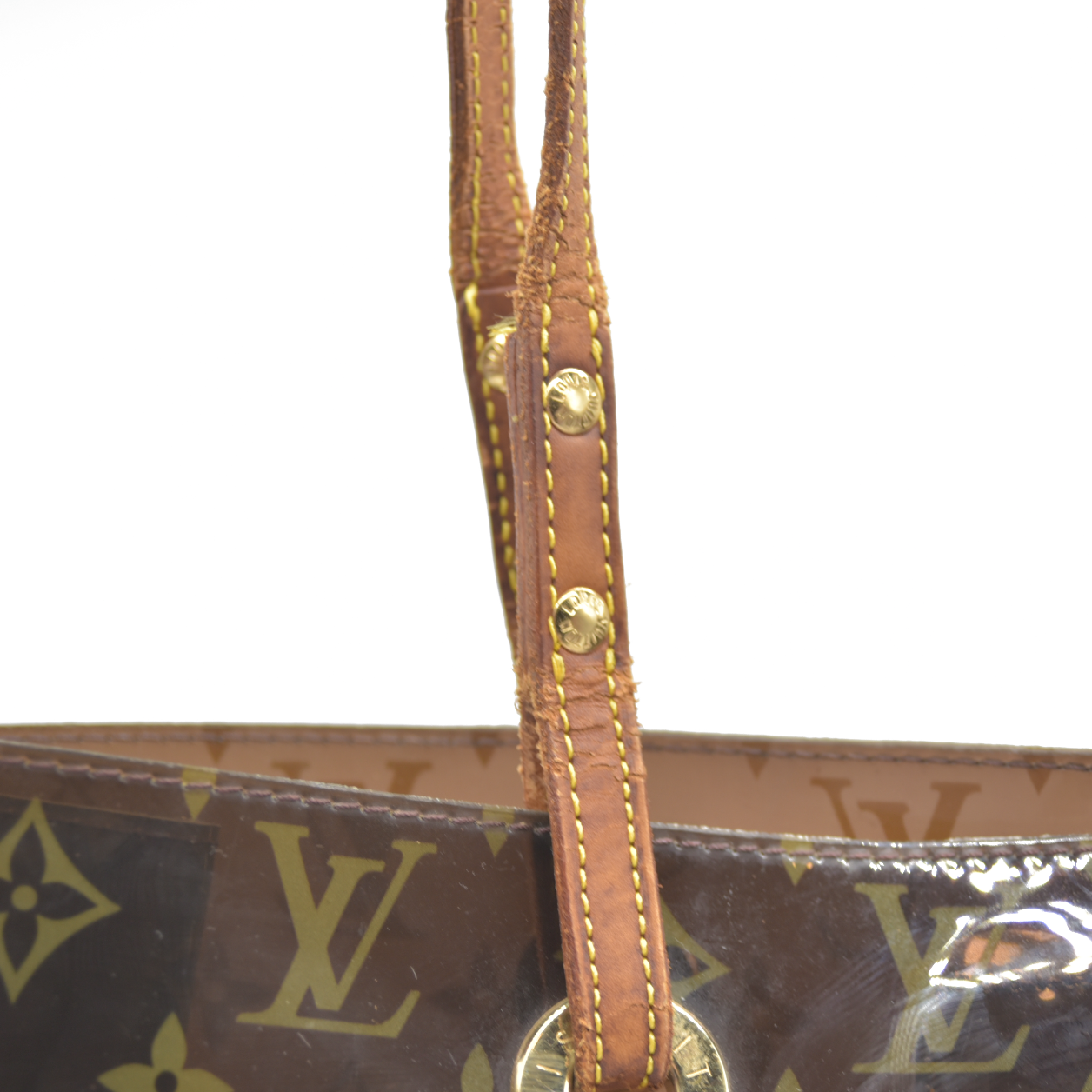 AUCTION $3500 Louis Vuitton  Vinyl Monogram Ambre Sac Cabas GM