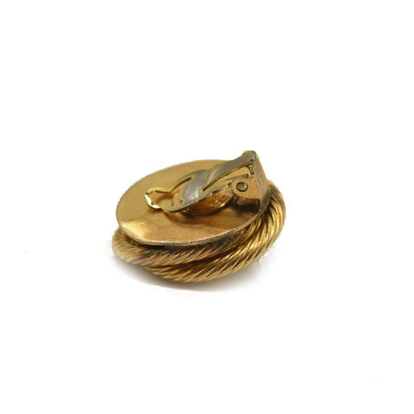 CHANEL Clip-on Earring Gold Tone CC