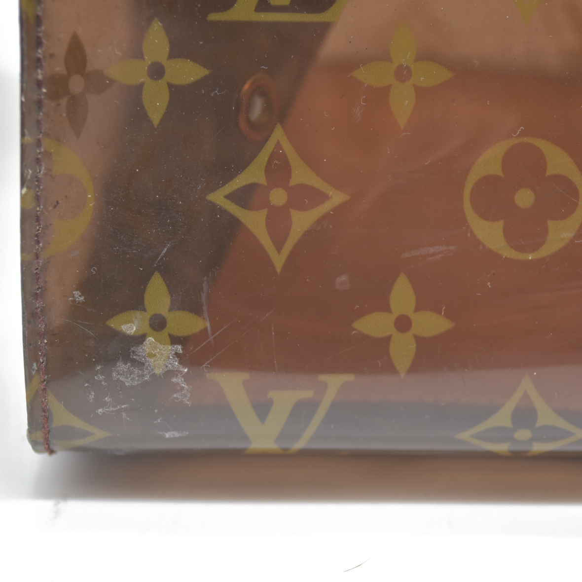 AUCTION $3500 Louis Vuitton  Vinyl Monogram Ambre Sac Cabas GM