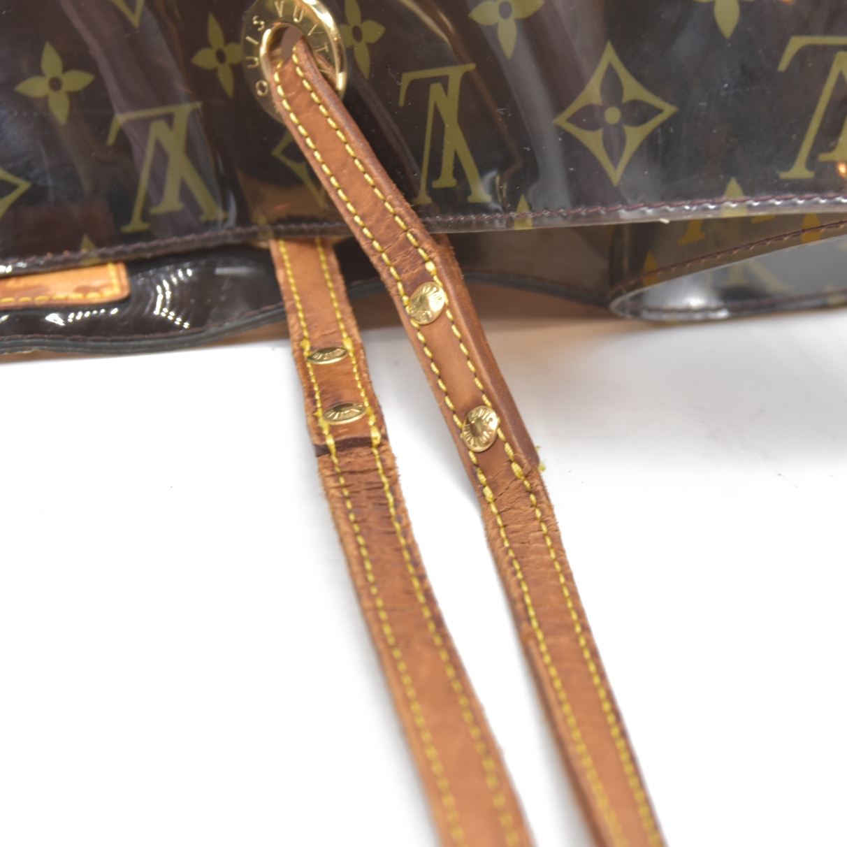 AUCTION $3500 Louis Vuitton  Vinyl Monogram Ambre Sac Cabas GM