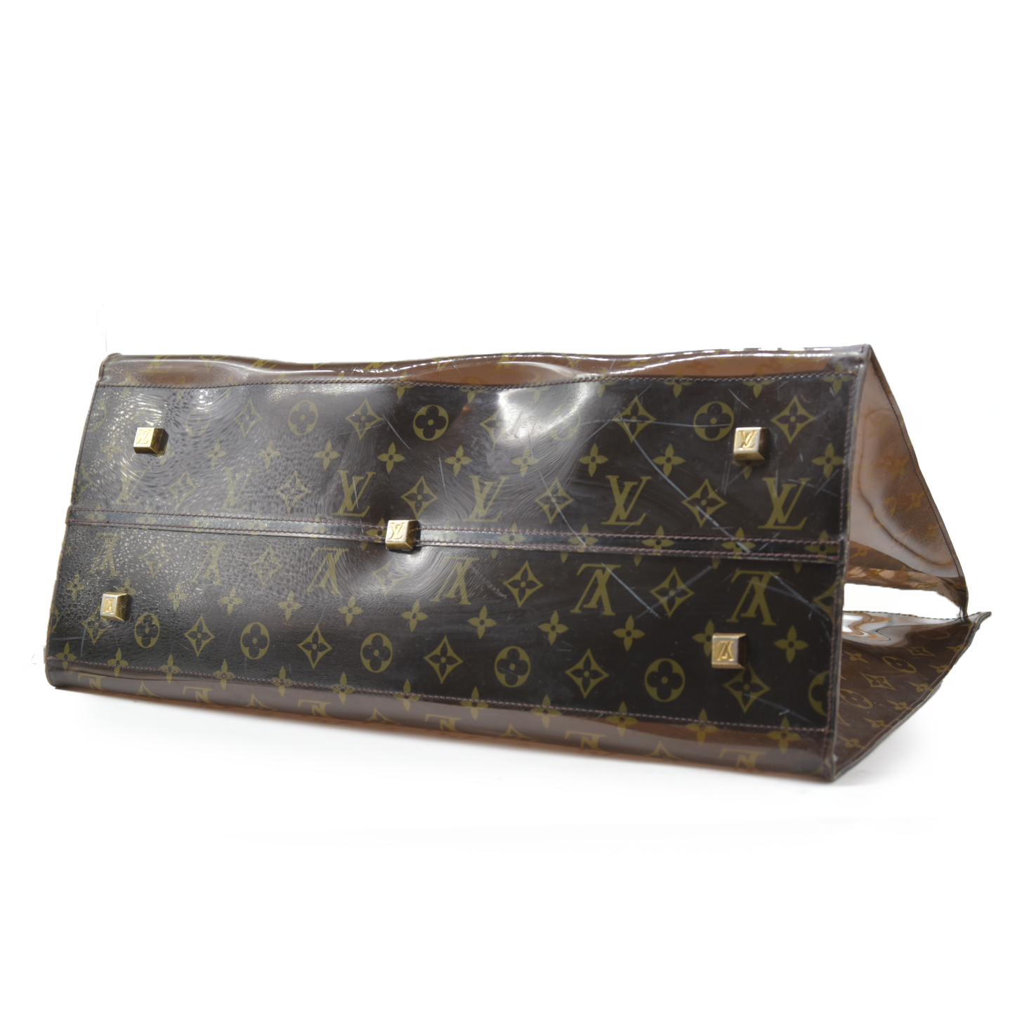 AUCTION $3500 Louis Vuitton  Vinyl Monogram Ambre Sac Cabas GM