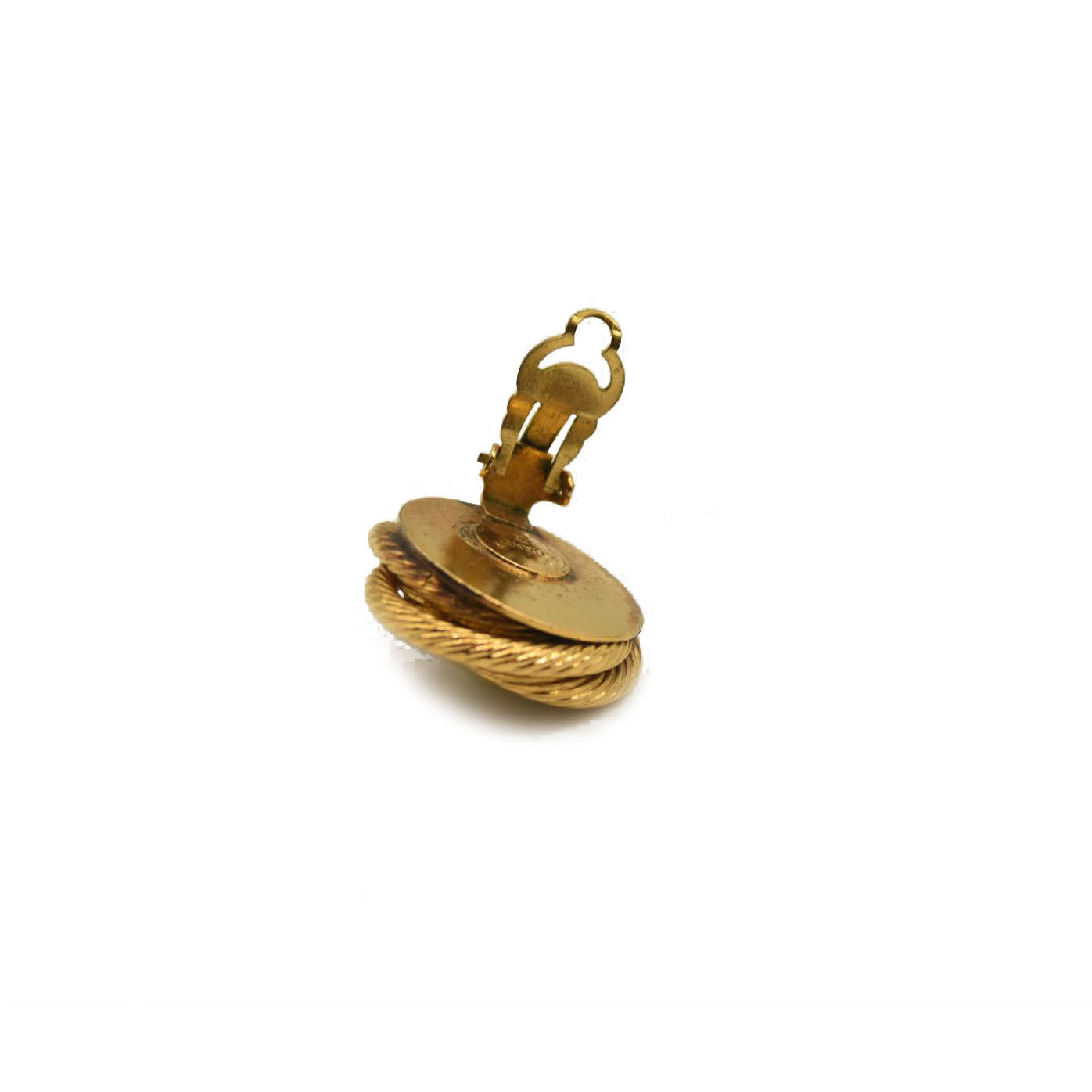 CHANEL Clip-on Earring Gold Tone CC