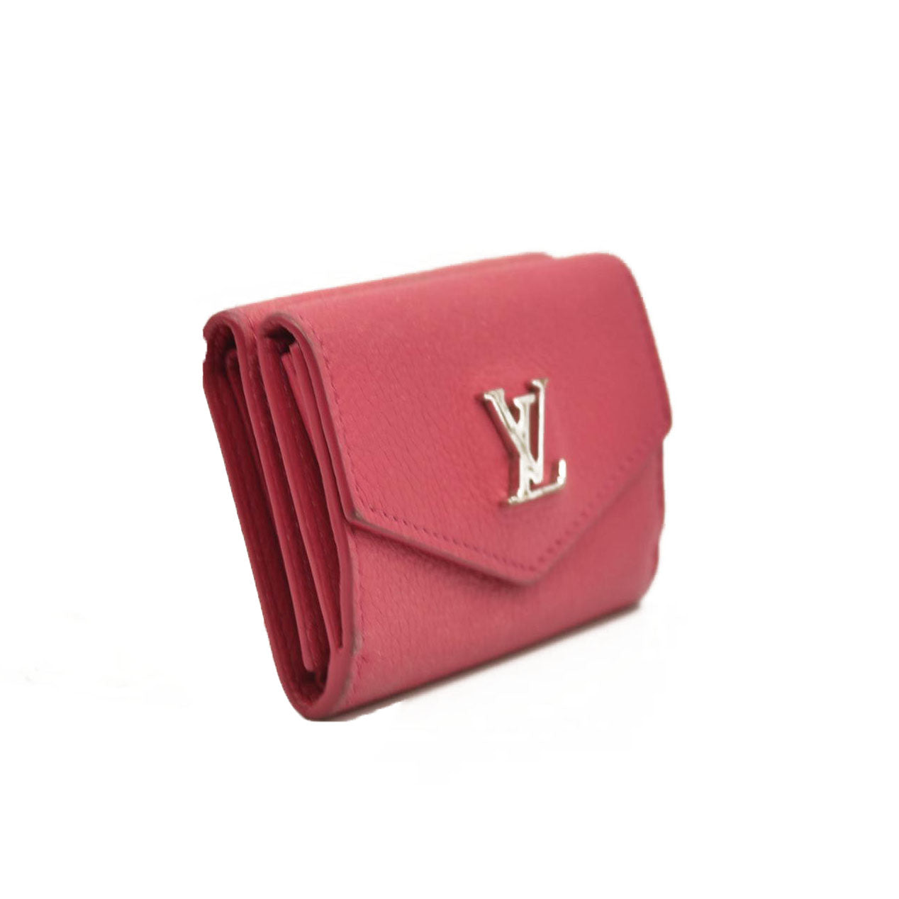 LOUIS VUITTON Calfskin Lockmini Wallet Pink