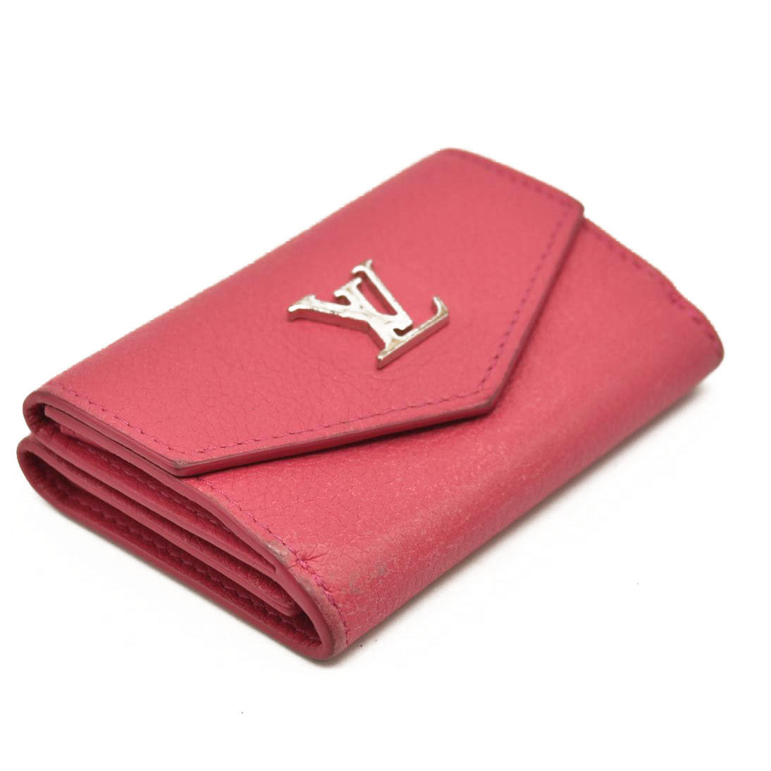 LOUIS VUITTON Calfskin Lockmini Wallet Pink