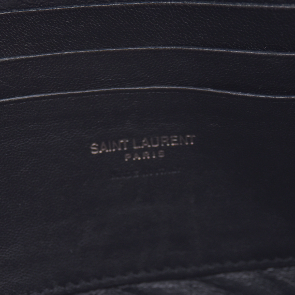$1800 2019 Saint Laurent Calfskin Crocodile Embossed Monogram Mini Lou Camera Bag Black 10020872