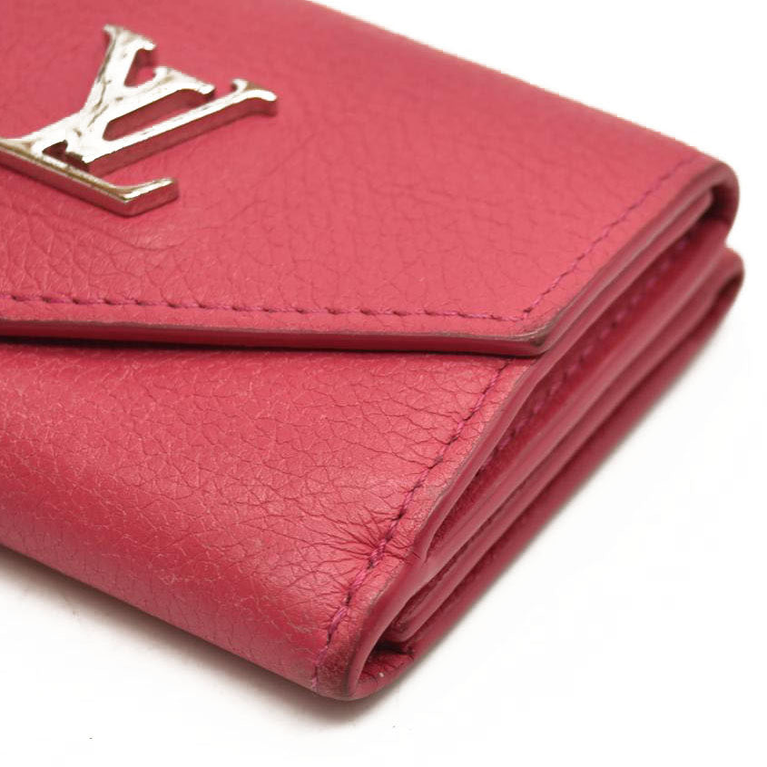 LOUIS VUITTON Calfskin Lockmini Wallet Pink