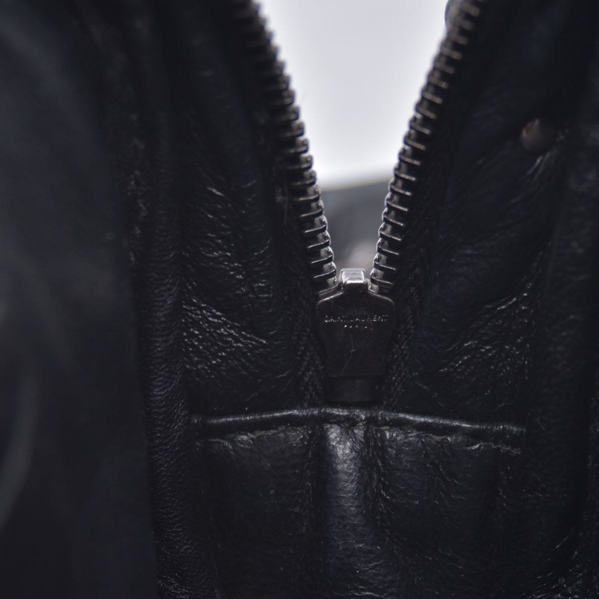 $1800 2019 Saint Laurent Calfskin Crocodile Embossed Monogram Mini Lou Camera Bag Black 10020872