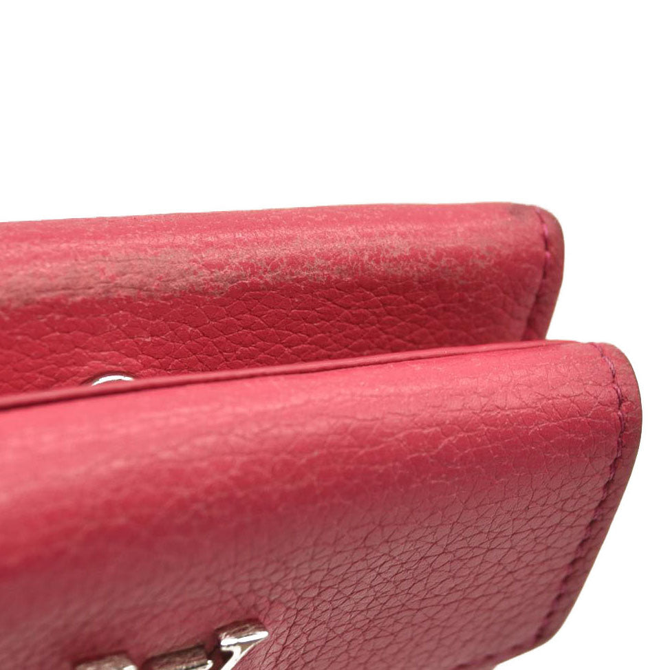 LOUIS VUITTON Calfskin Lockmini Wallet Pink