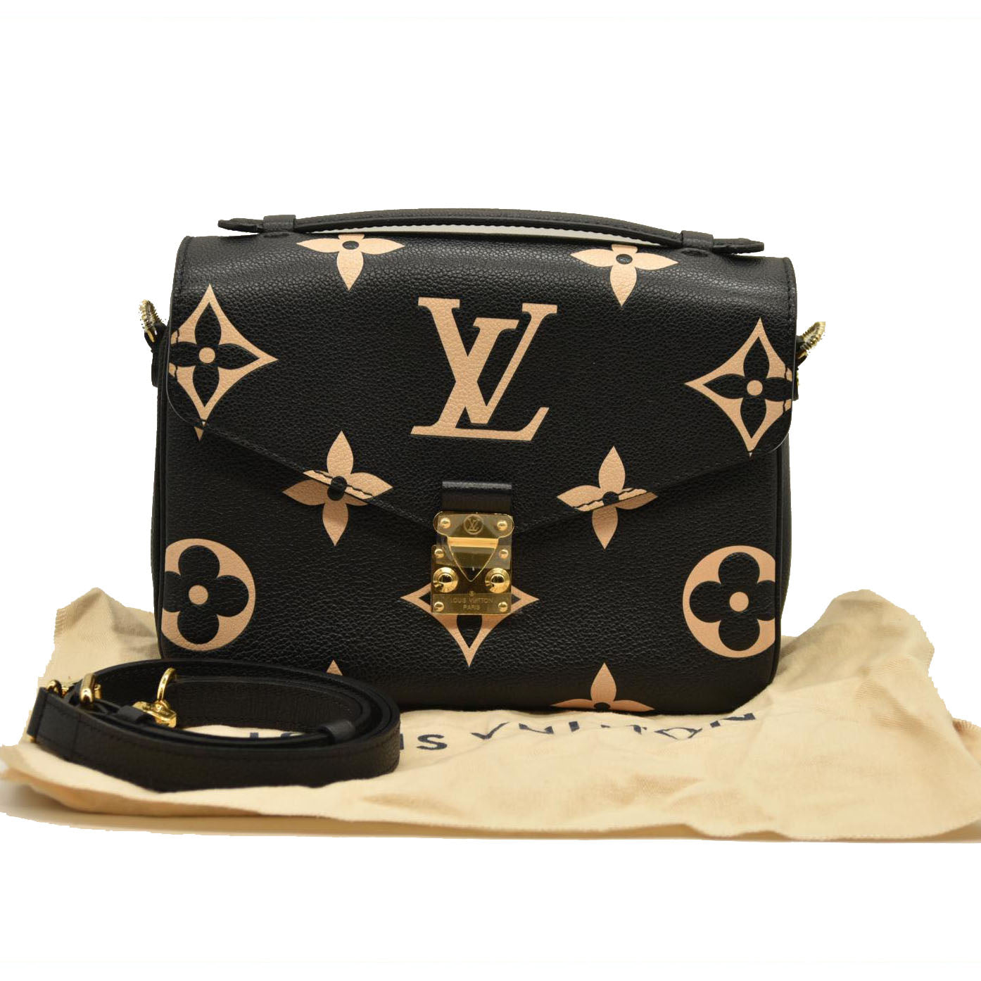 LOUIS VUITTON  Empreinte Monogram Giant Pochette Metis Black Beige