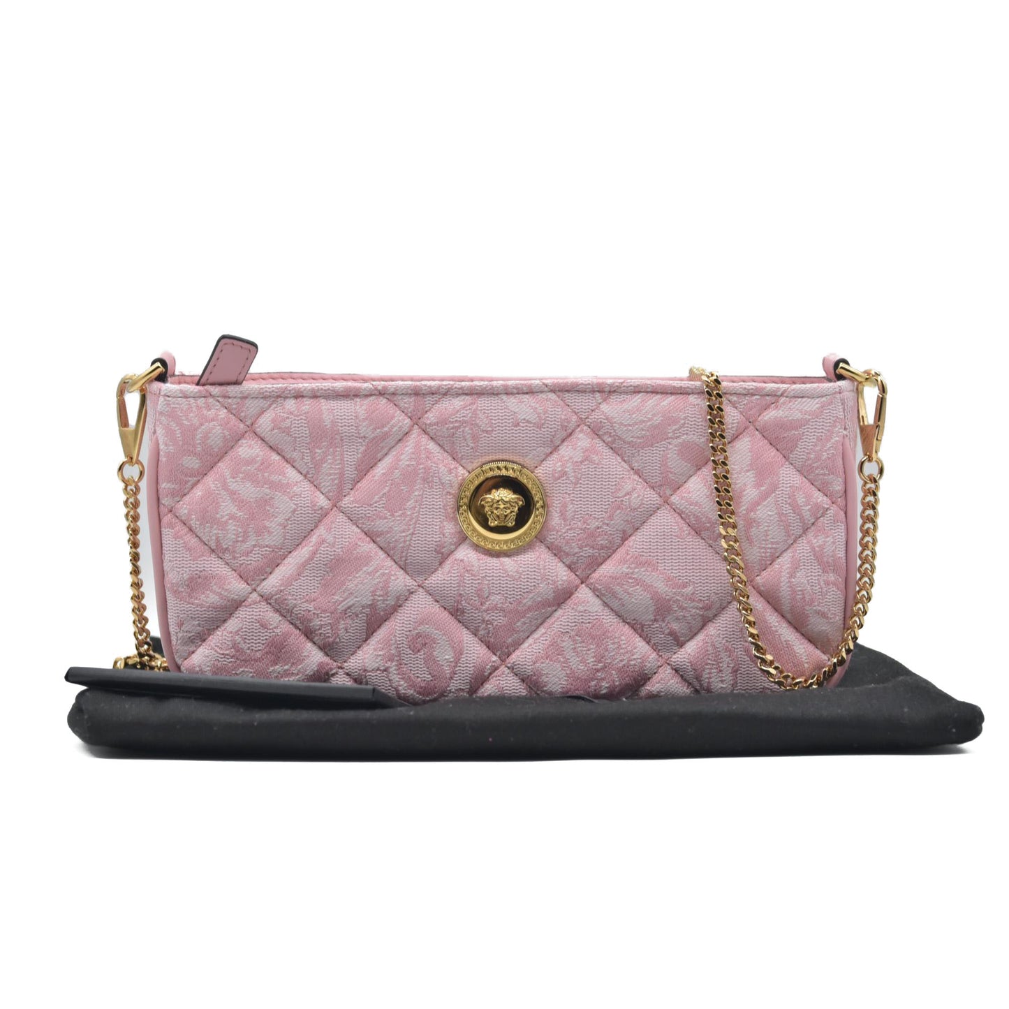 Versace Jacquard Barocco Quilted Medusa Crossbody Pink CONSIGNMENT