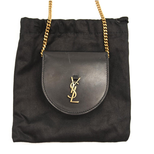 SAINT LAURENT Calfskin Monogram Baby Kaia Crossbody Bag Black