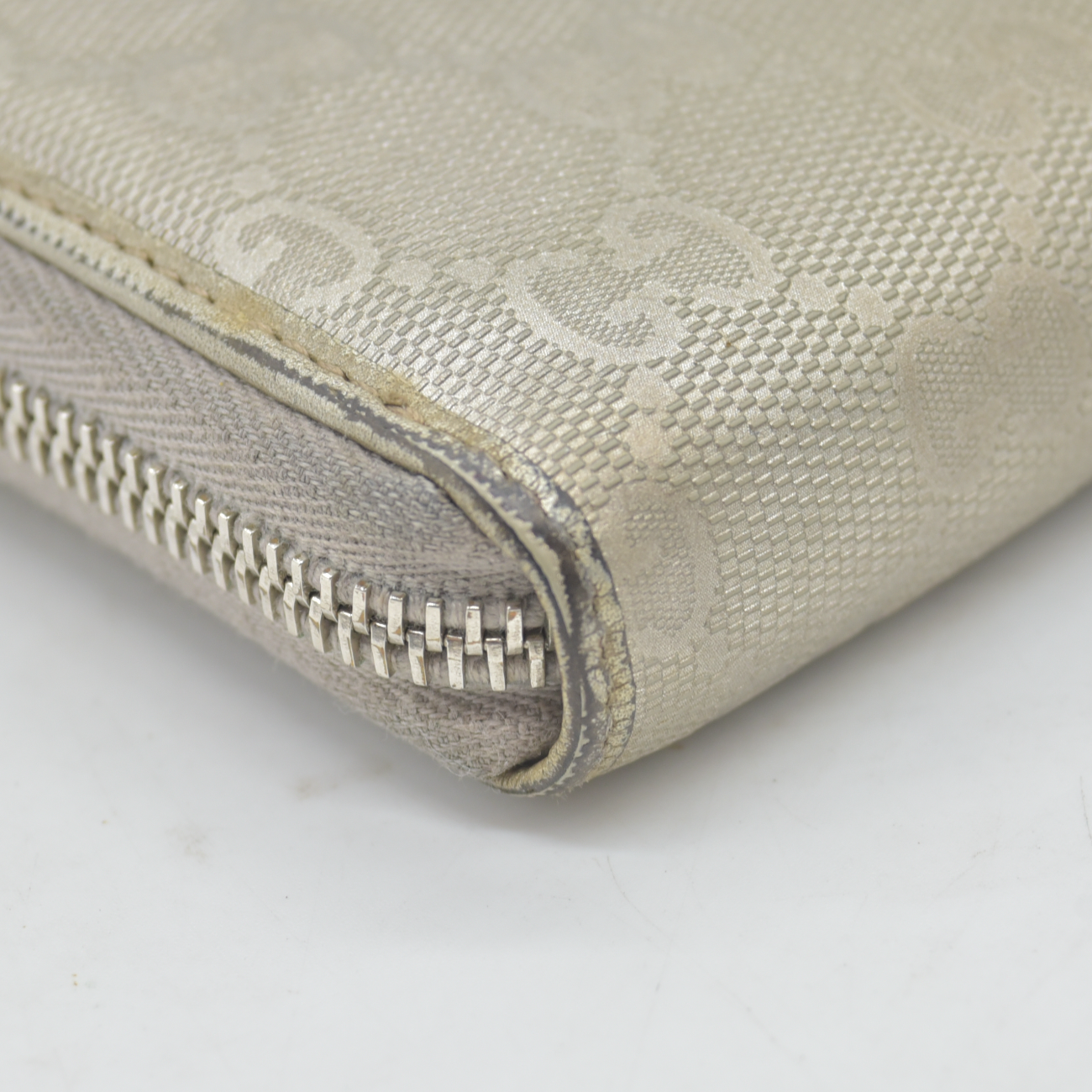 $660 Gucci GG Imprime Canvas Zip Around Wallet
