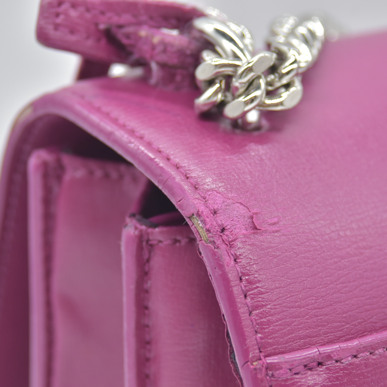 $2800 Saint Laurent Calfskin Medium Monogram Sunset Purple