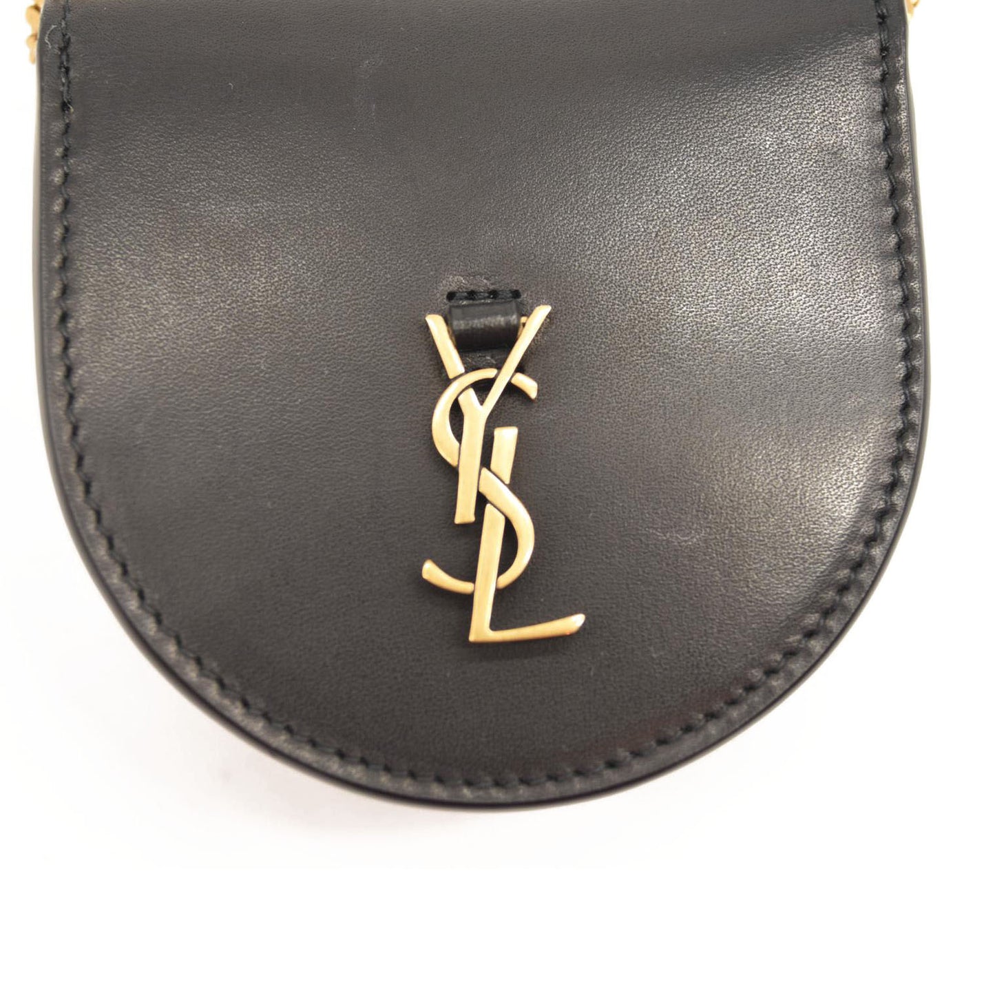 SAINT LAURENT Calfskin Monogram Baby Kaia Crossbody Bag Black