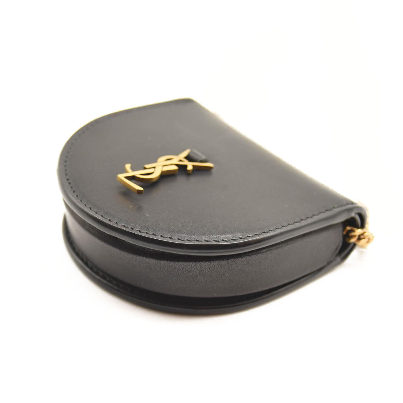 SAINT LAURENT Calfskin Monogram Baby Kaia Crossbody Bag Black