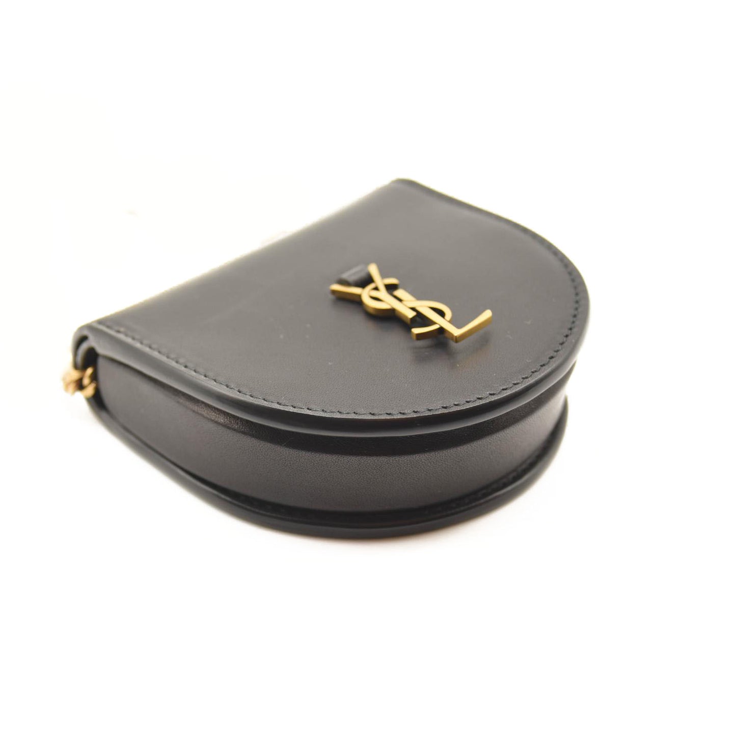 SAINT LAURENT Calfskin Monogram Baby Kaia Crossbody Bag Black