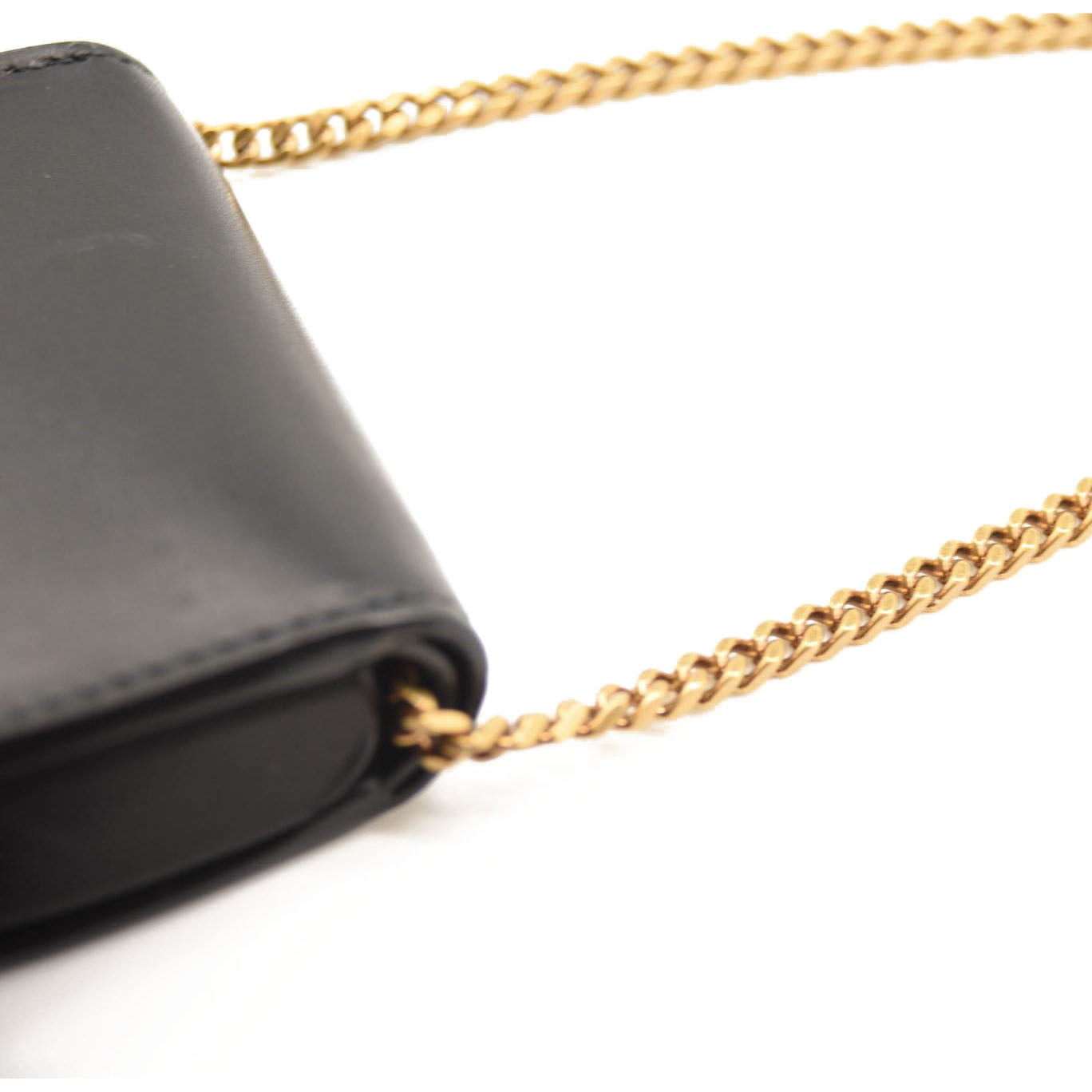 SAINT LAURENT Calfskin Monogram Baby Kaia Crossbody Bag Black