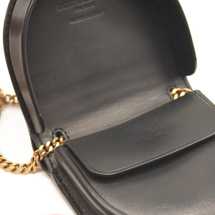 SAINT LAURENT Calfskin Monogram Baby Kaia Crossbody Bag Black