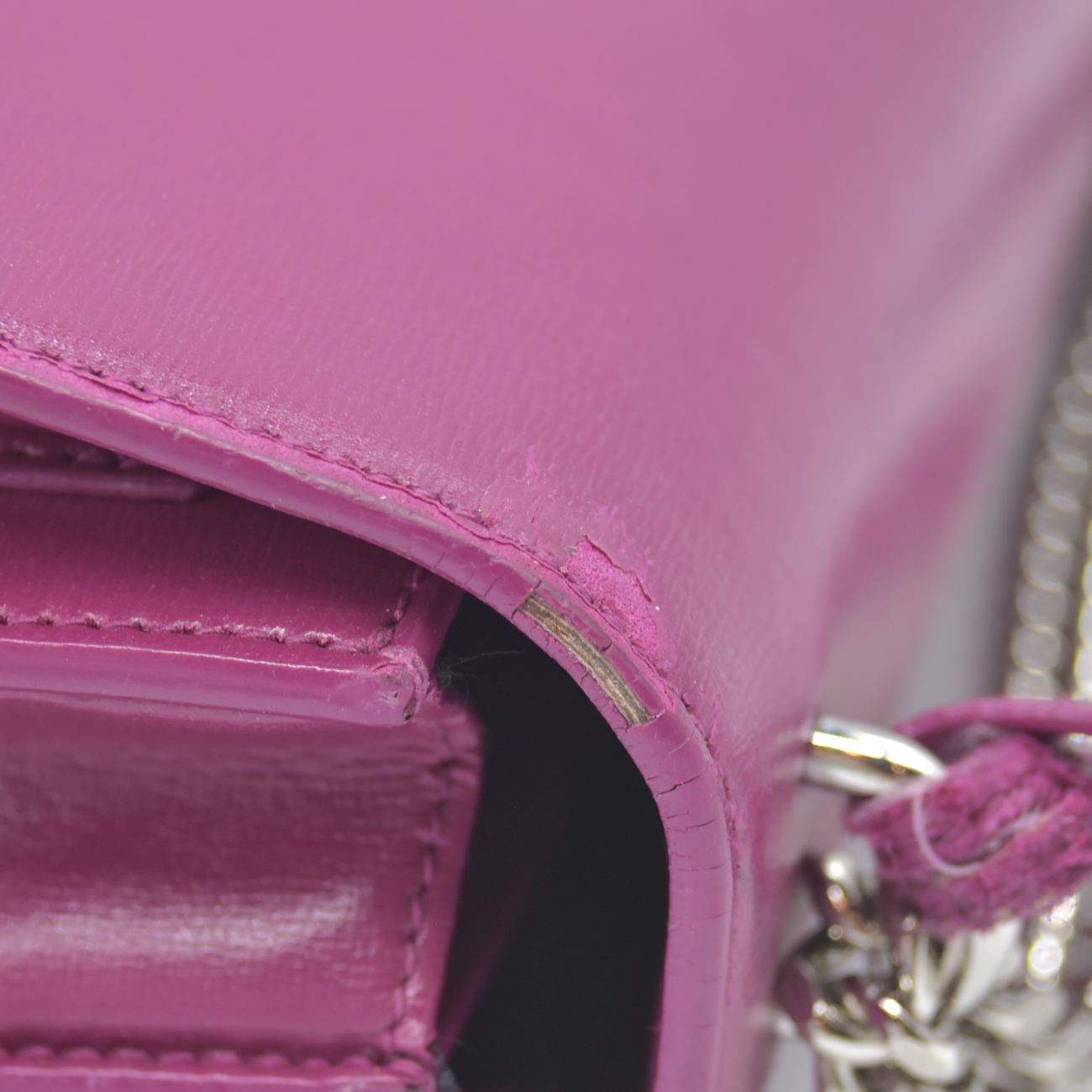 $2800 Saint Laurent Calfskin Medium Monogram Sunset Purple