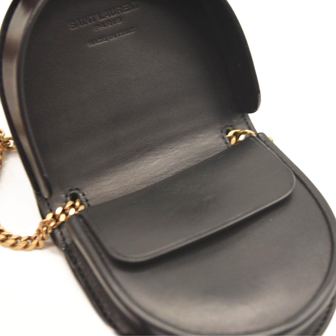 SAINT LAURENT Calfskin Monogram Baby Kaia Crossbody Bag Black