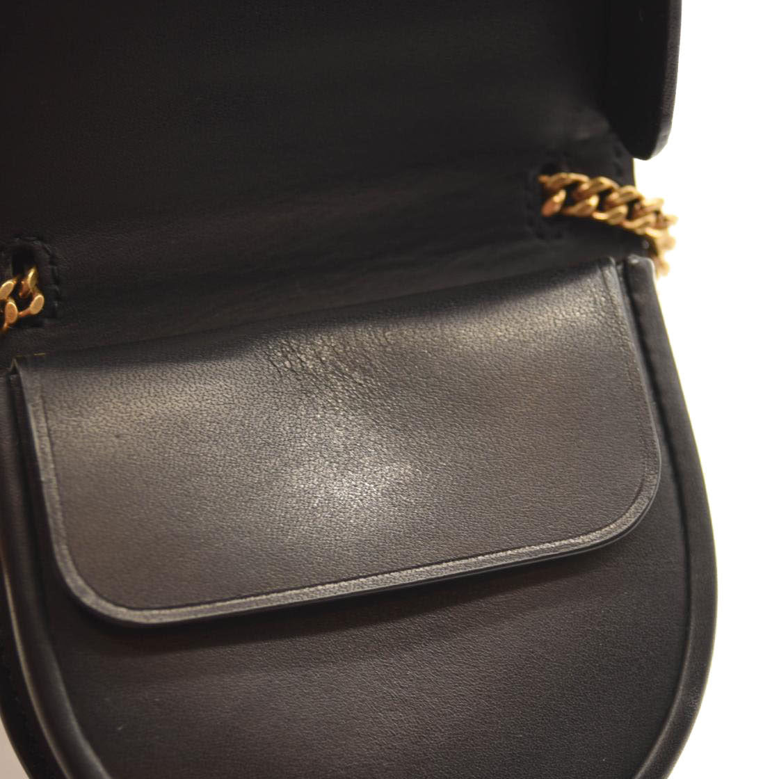 SAINT LAURENT Calfskin Monogram Baby Kaia Crossbody Bag Black