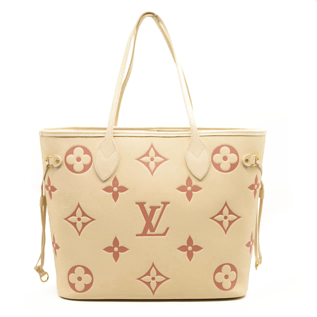 LOUIS VUITTON Empreinte Monogram Giant Neverfull MM Creme Rose Trianon