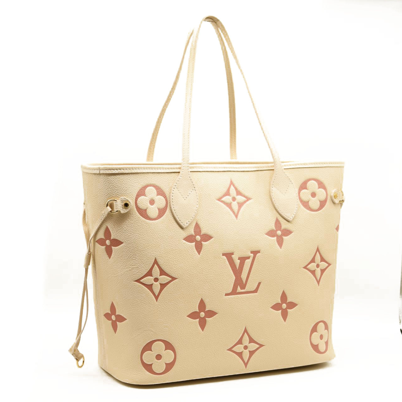 LOUIS VUITTON Empreinte Monogram Giant Neverfull MM Creme Rose Trianon