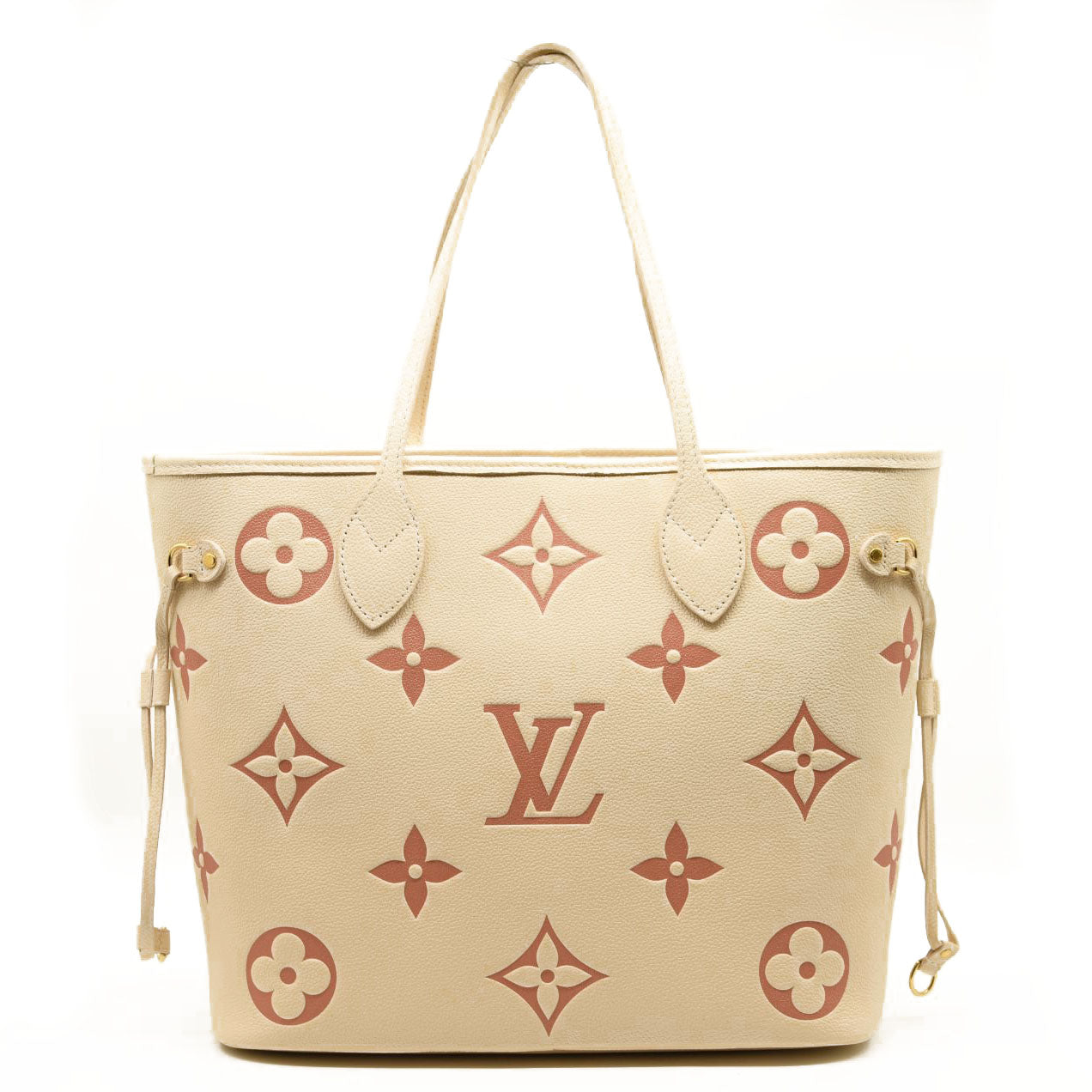 LOUIS VUITTON Empreinte Monogram Giant Neverfull MM Creme Rose Trianon