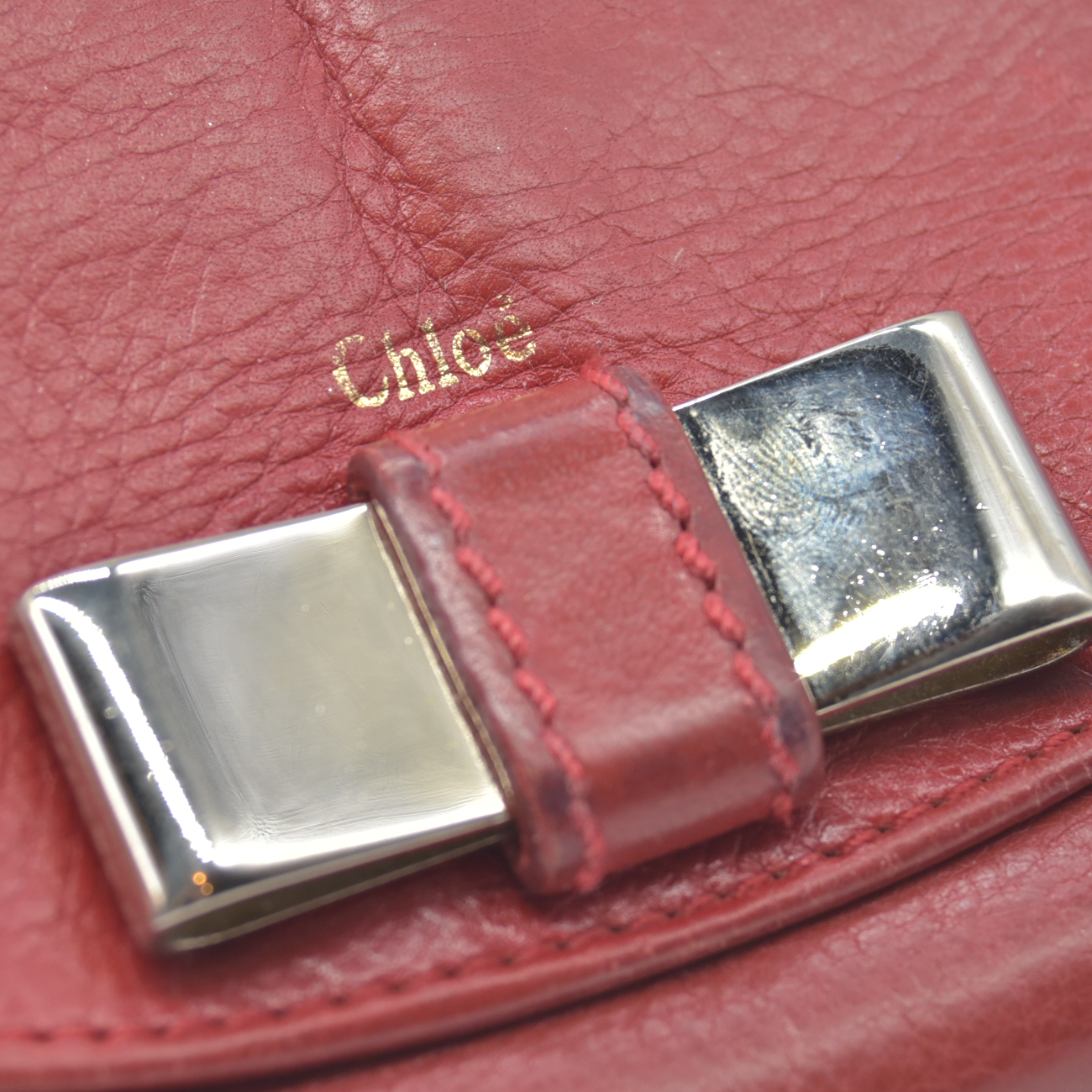 $498 2015 Chloe Lily Leather Long Bifold Wallet Purse Red