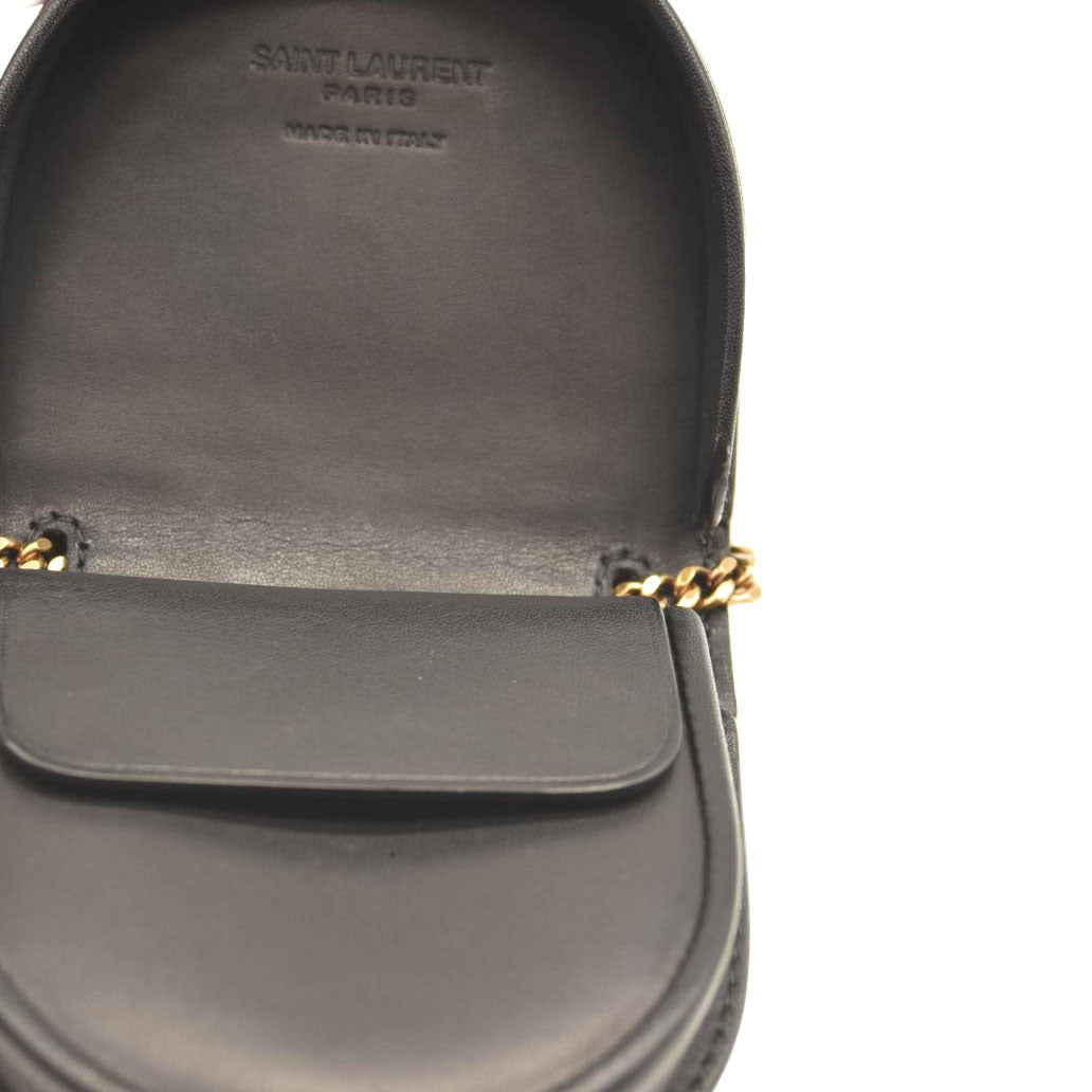 NEW SAINT LAURENT Calfskin Monogram Baby Kaia Crossbody Bag Black