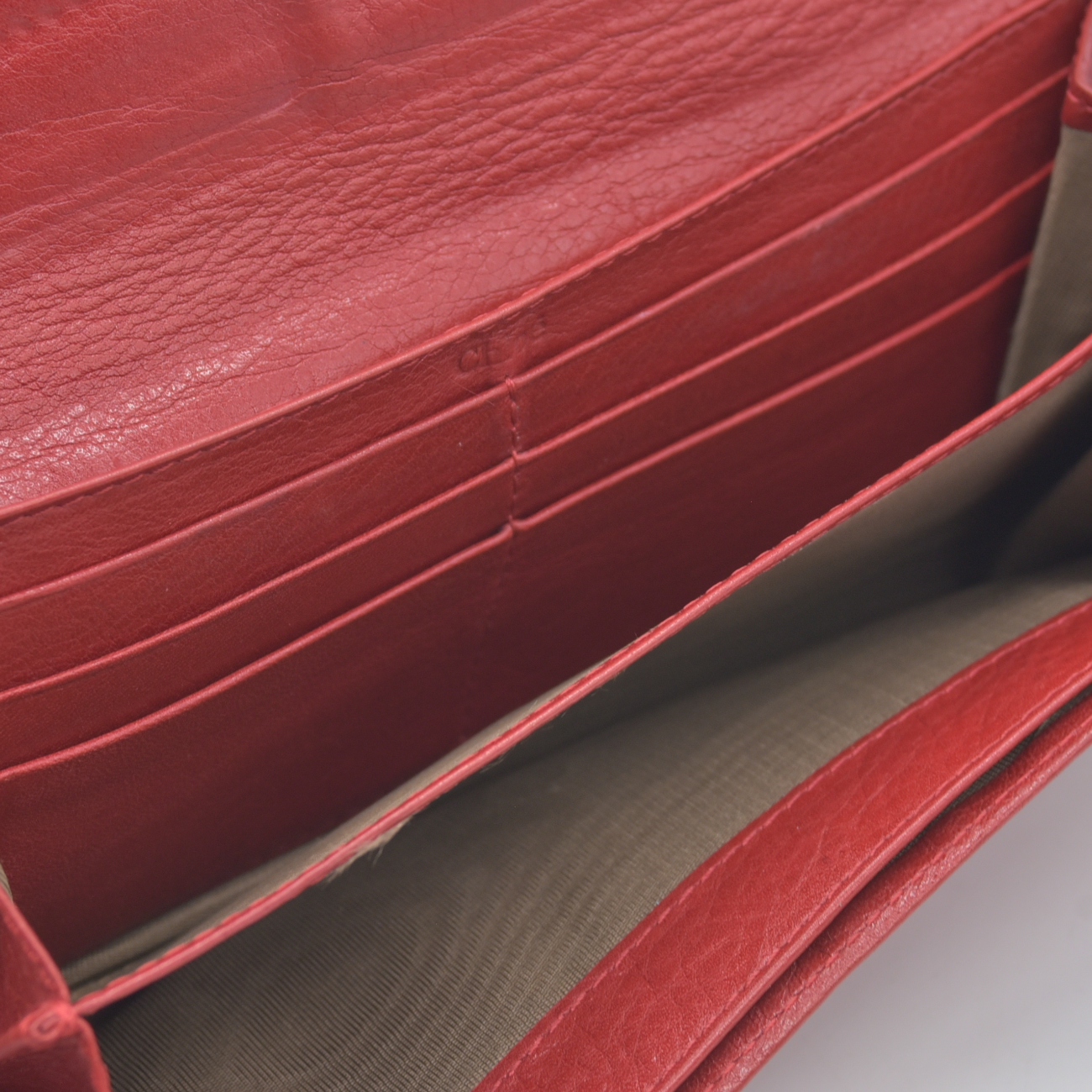 $498 2015 Chloe Lily Leather Long Bifold Wallet Purse Red
